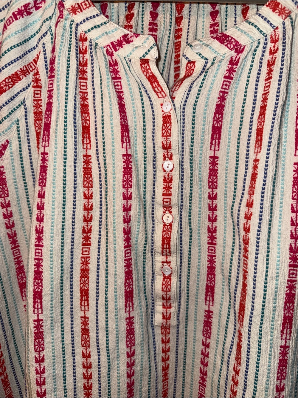 Dylan Kenzie Blouse XL Striped Flutter Sleeve Boho Top - Picture 5 of 10
